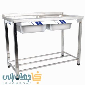 سینک ۱۲۰ سانت دو لگن جوشی (چندتکه) برند جهان بانی