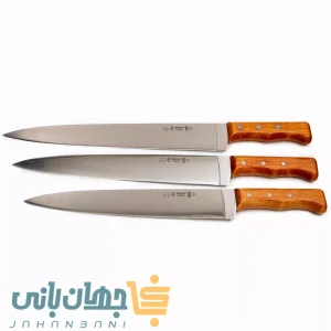 چاقوی حیدری تخته کاری دسته چوبی در 3 سایز