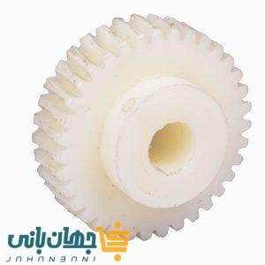چرخ دنده پلی اتیلن (تفلونی) جوجه گردان دنده ریز 8.5 سانتی‌متری
