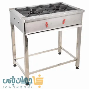 اجاق خورش پز خطی دو شعله تمام استیل برند جهان بانی