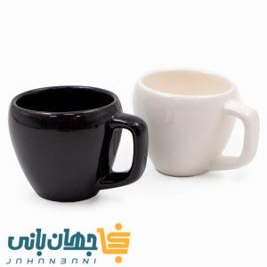 شات قهوه مخروطی دبل سفید و مشکی